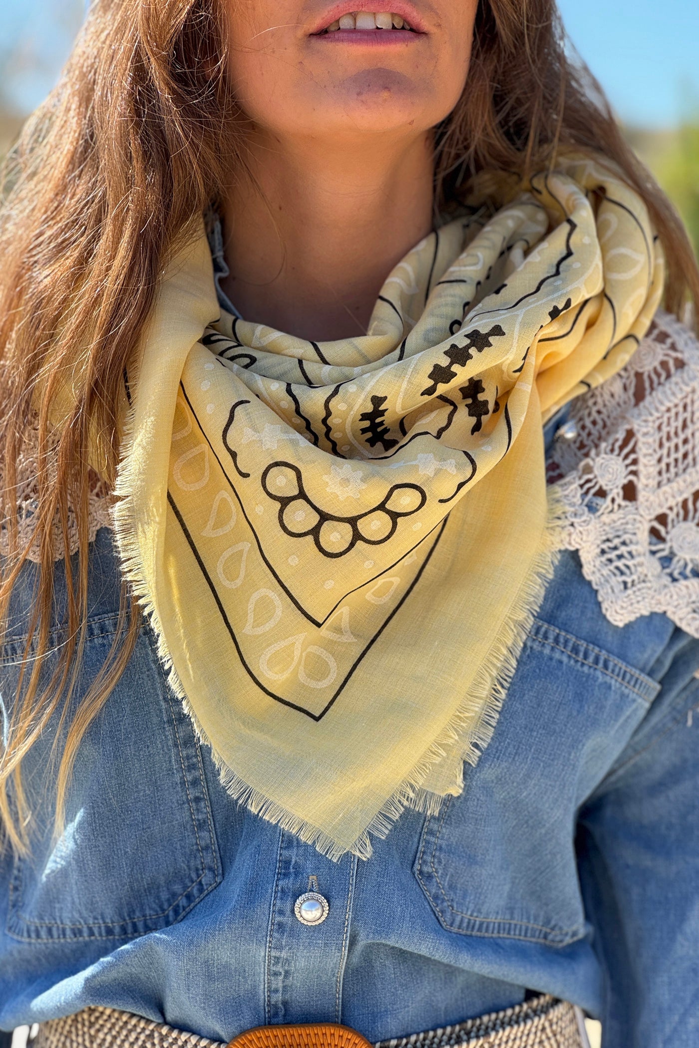 Yellow Paisley Classic Bandana