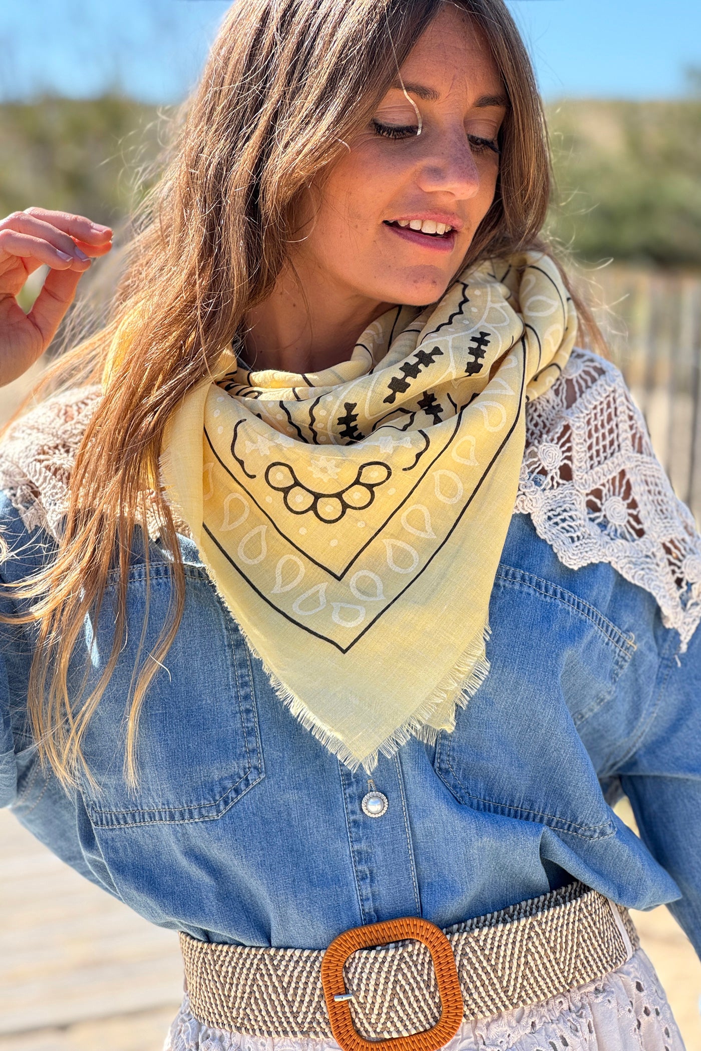 Yellow Paisley Classic Bandana
