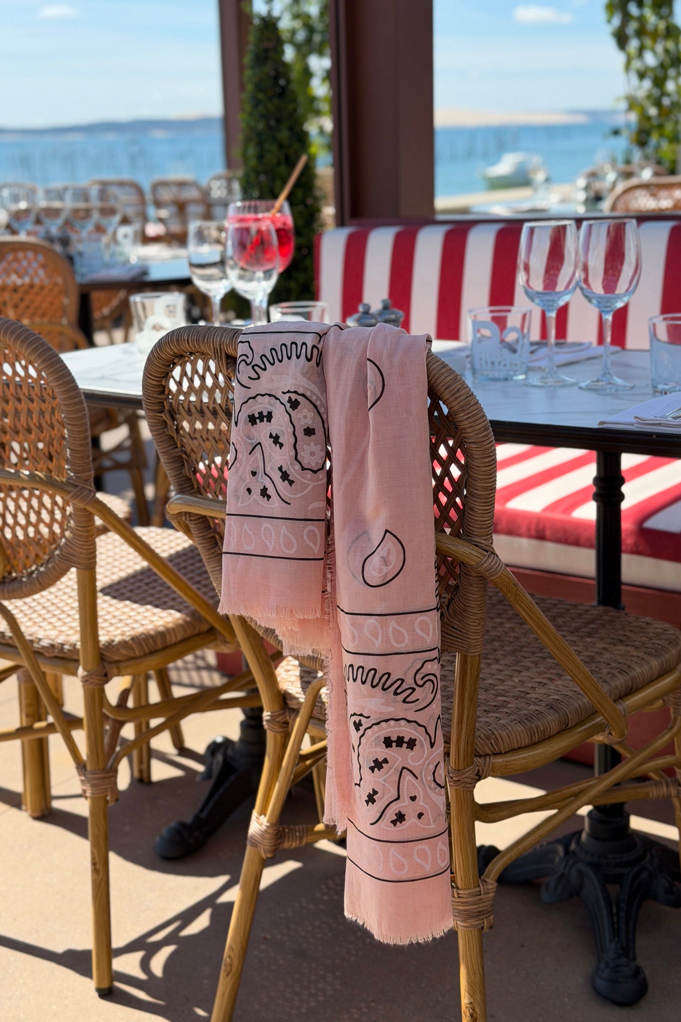 Écharpe foulard rose imprimé Bandana tout doux