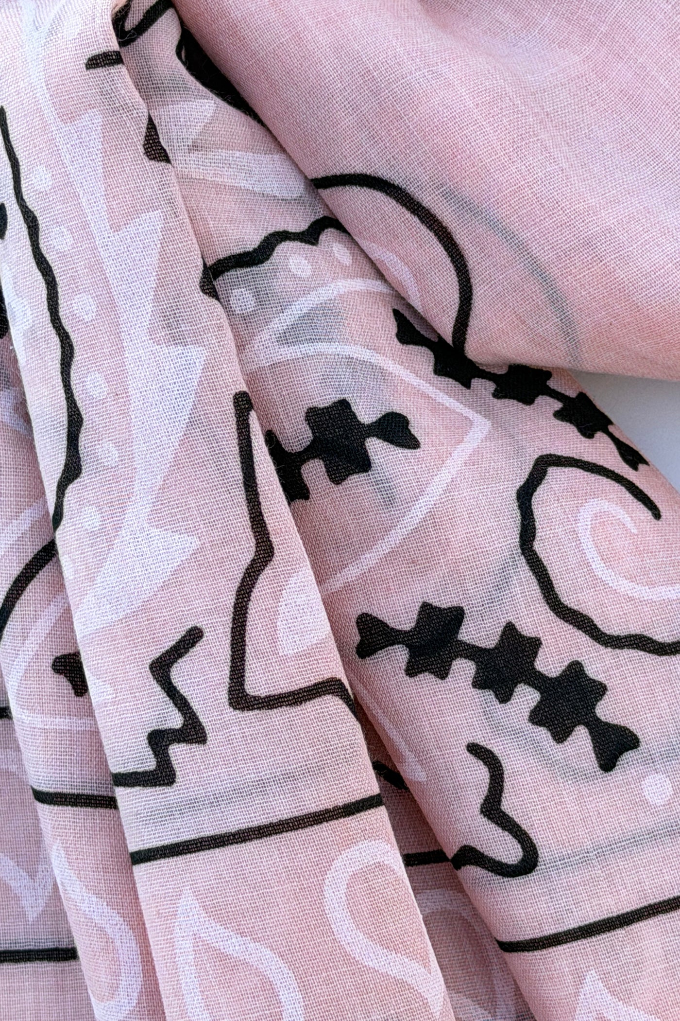 Écharpe foulard rose imprimé Bandana tout doux