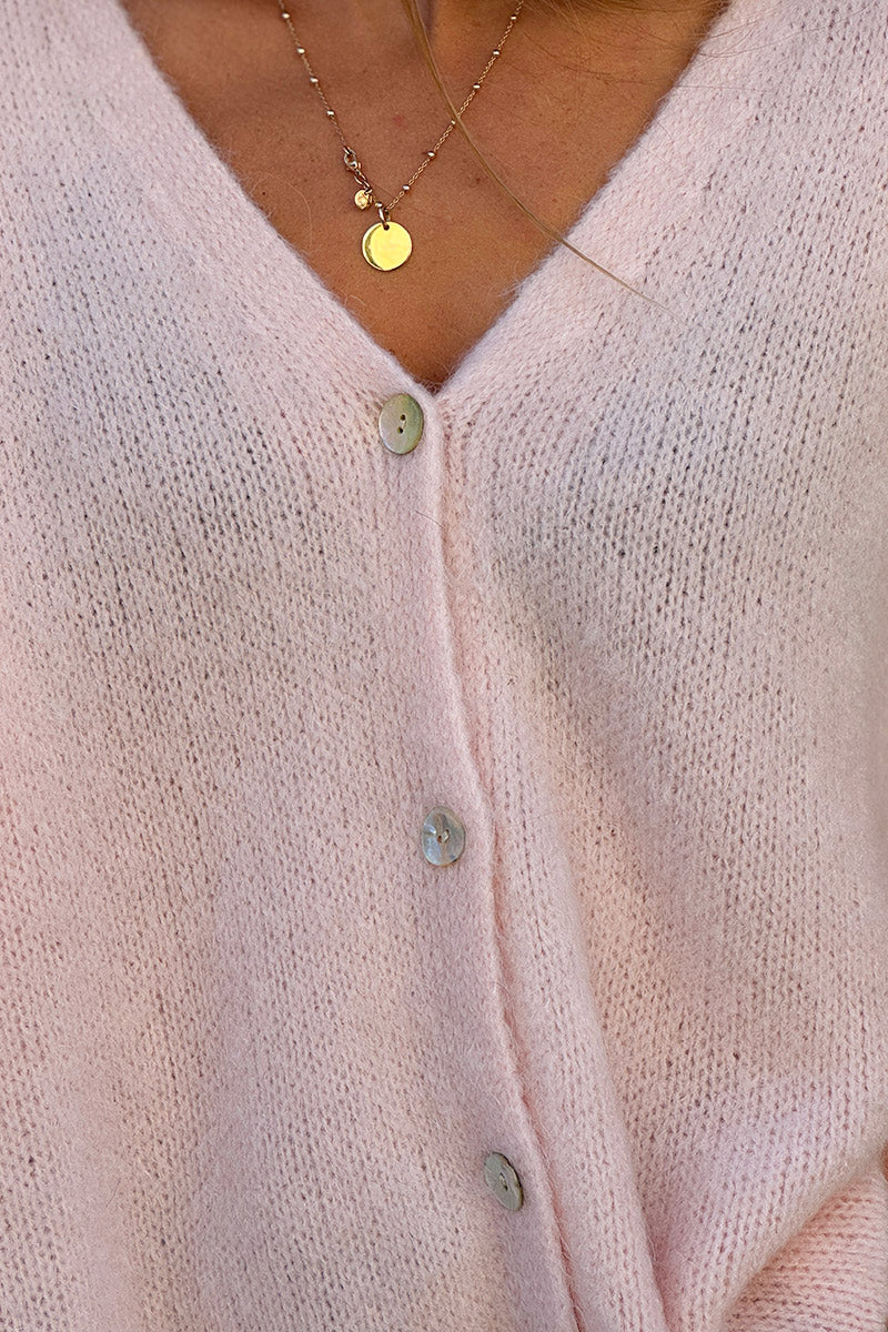 Light pink Mohair Blend Knit Vest