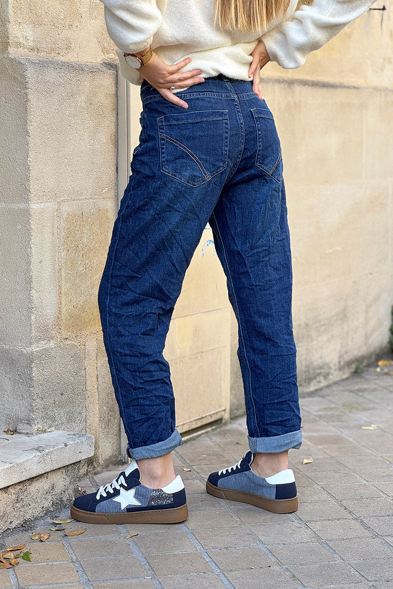 Dark Vintage Wash Antique Jewel Button-Fly Jeans