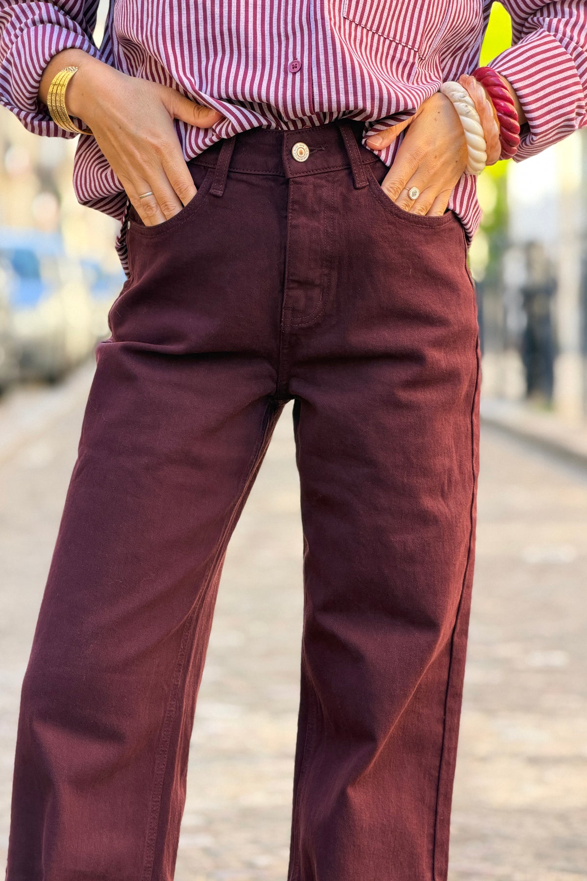 Merlot Vintage Straight-Leg Jeans