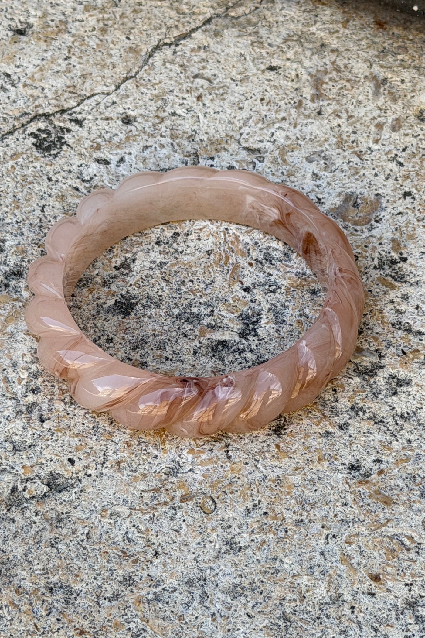 Pink Blush Twisted Resin Bangle