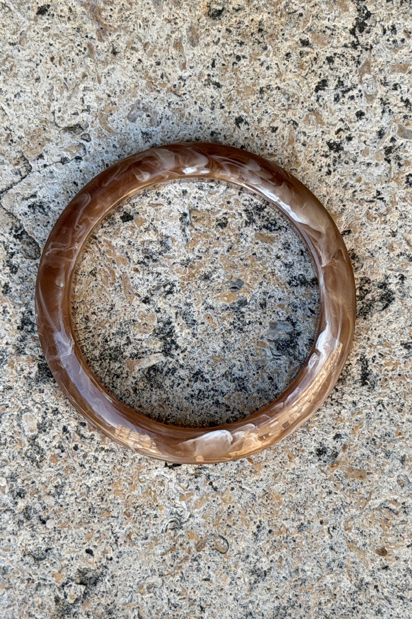 Cafe Cream Flat Marbled Bangle
