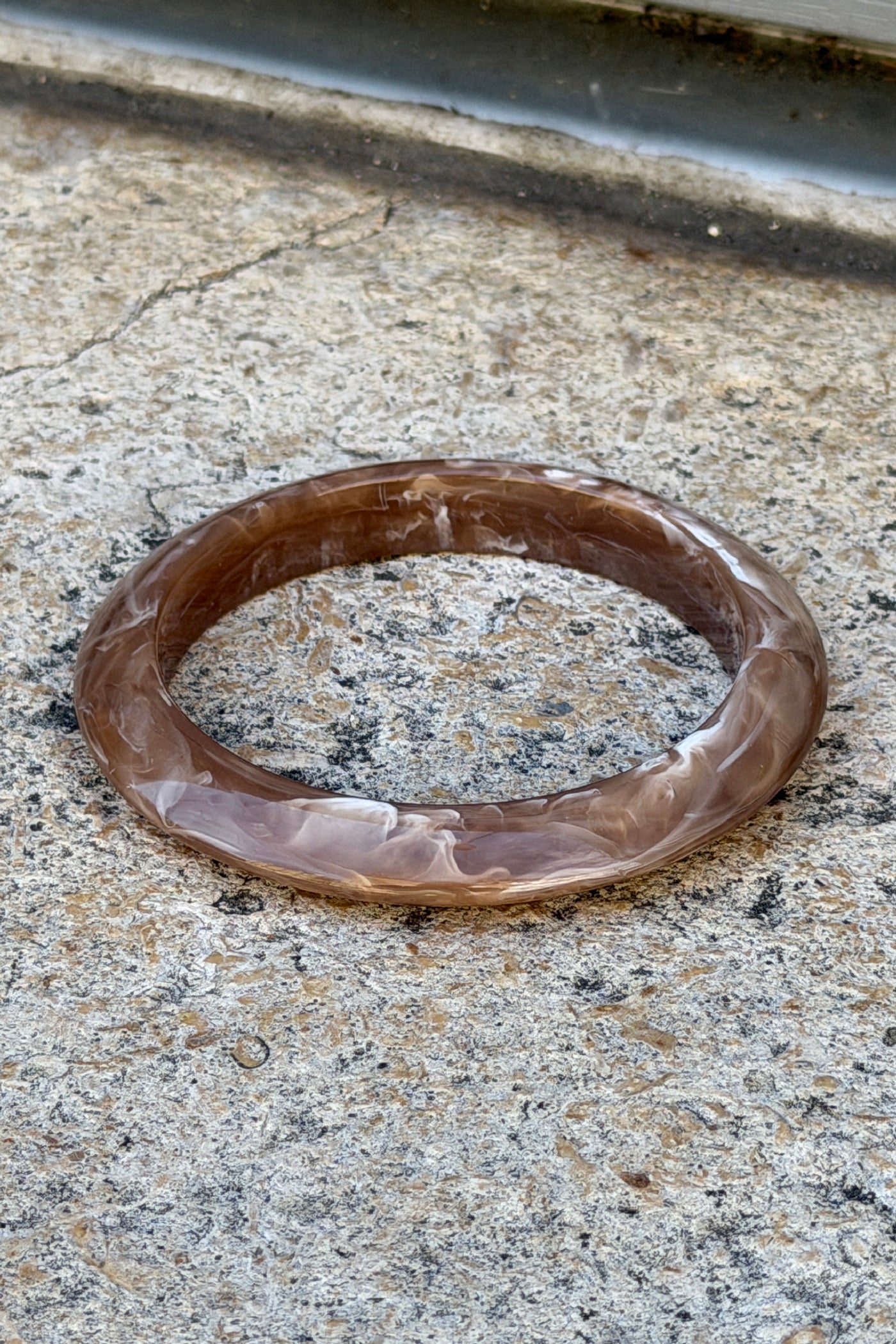 Cafe Cream Flat Marbled Bangle