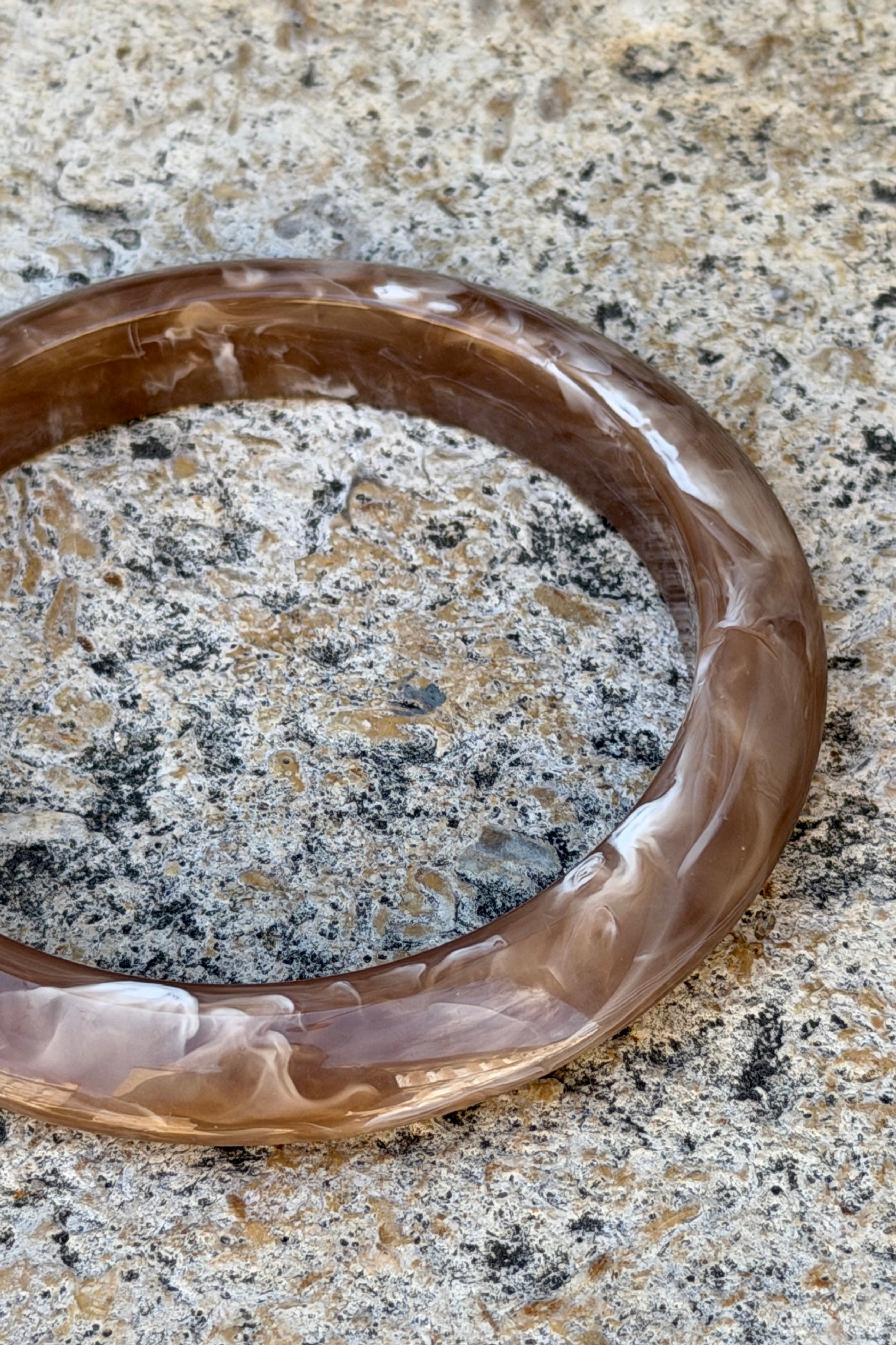 Cafe Cream Flat Marbled Bangle