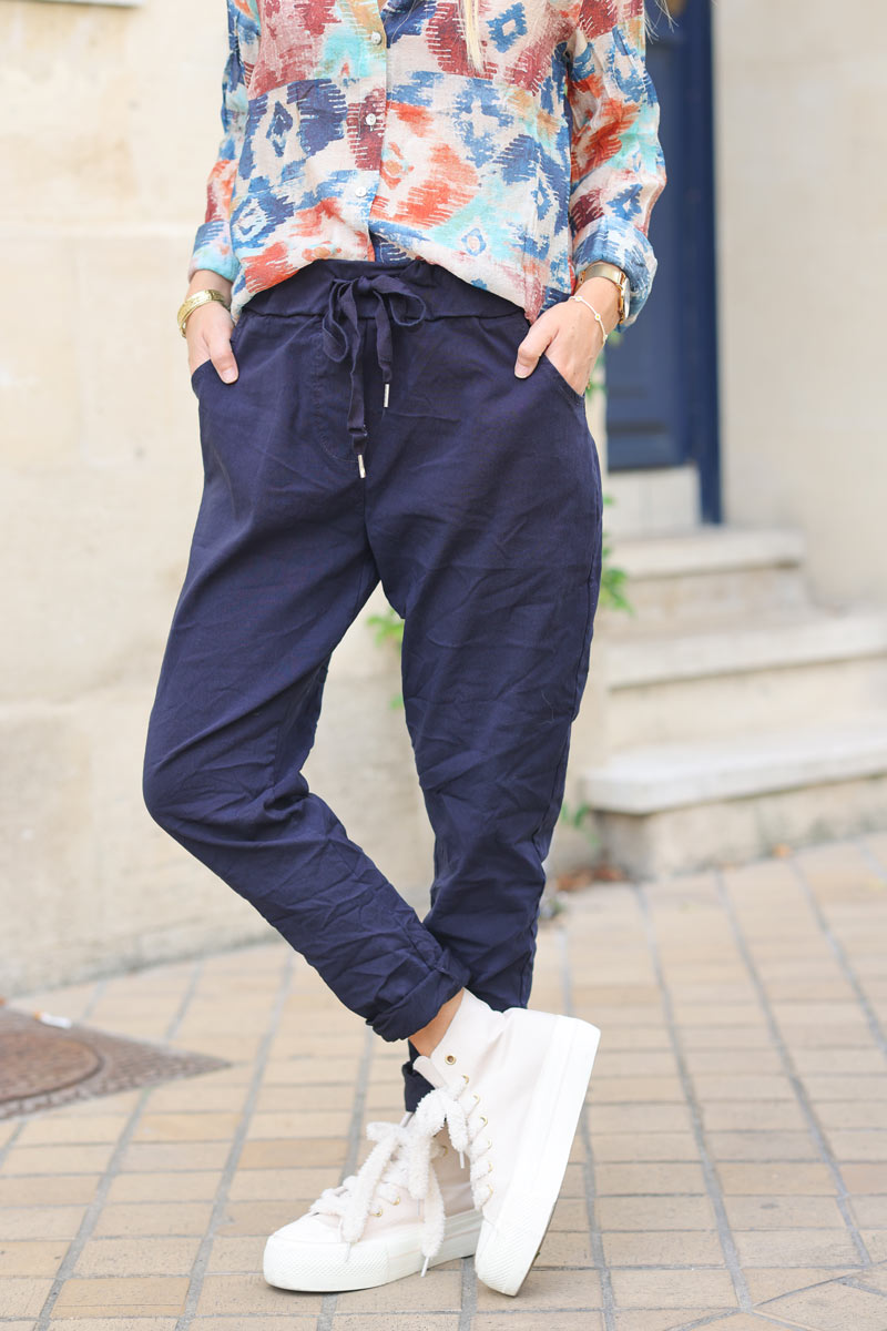 Pantalon confort en toile stretch special Belle et Ronde etoile brillante h076 h038 (1)