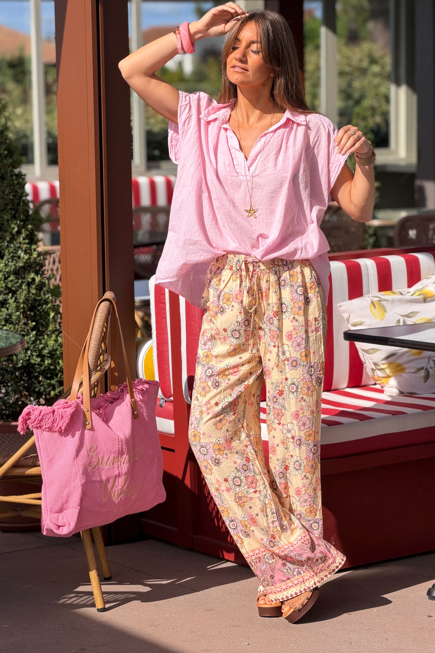 Buttercream Vintage Floral Pull-On Pants
