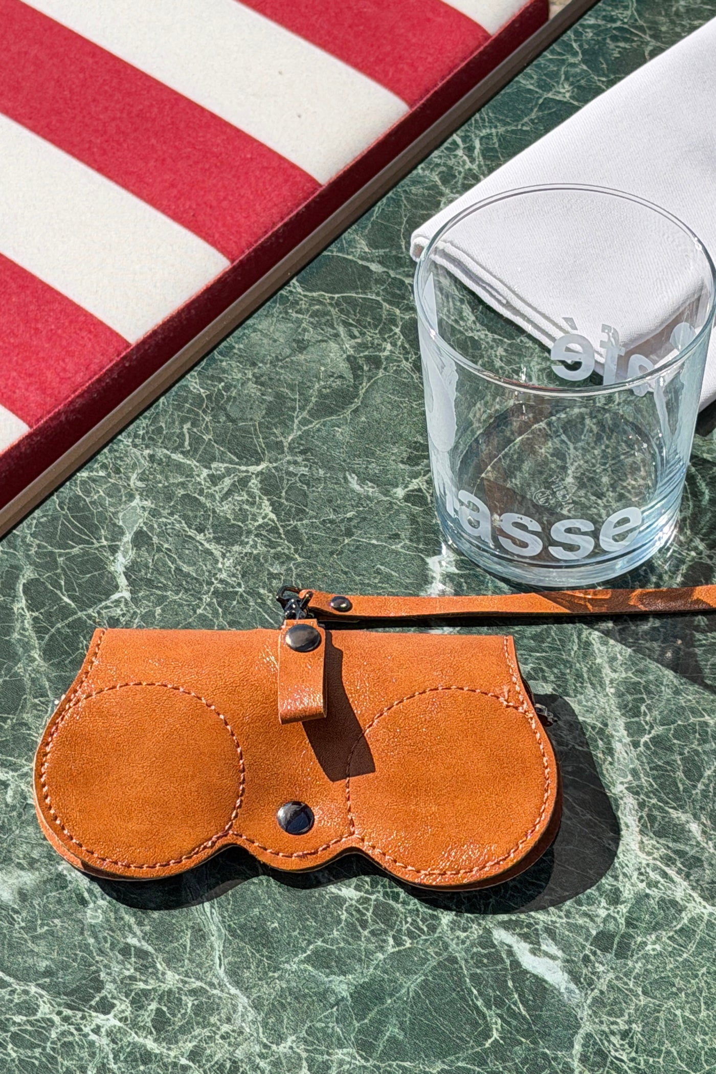 Camel Leatherette Sunglasses Travel Case