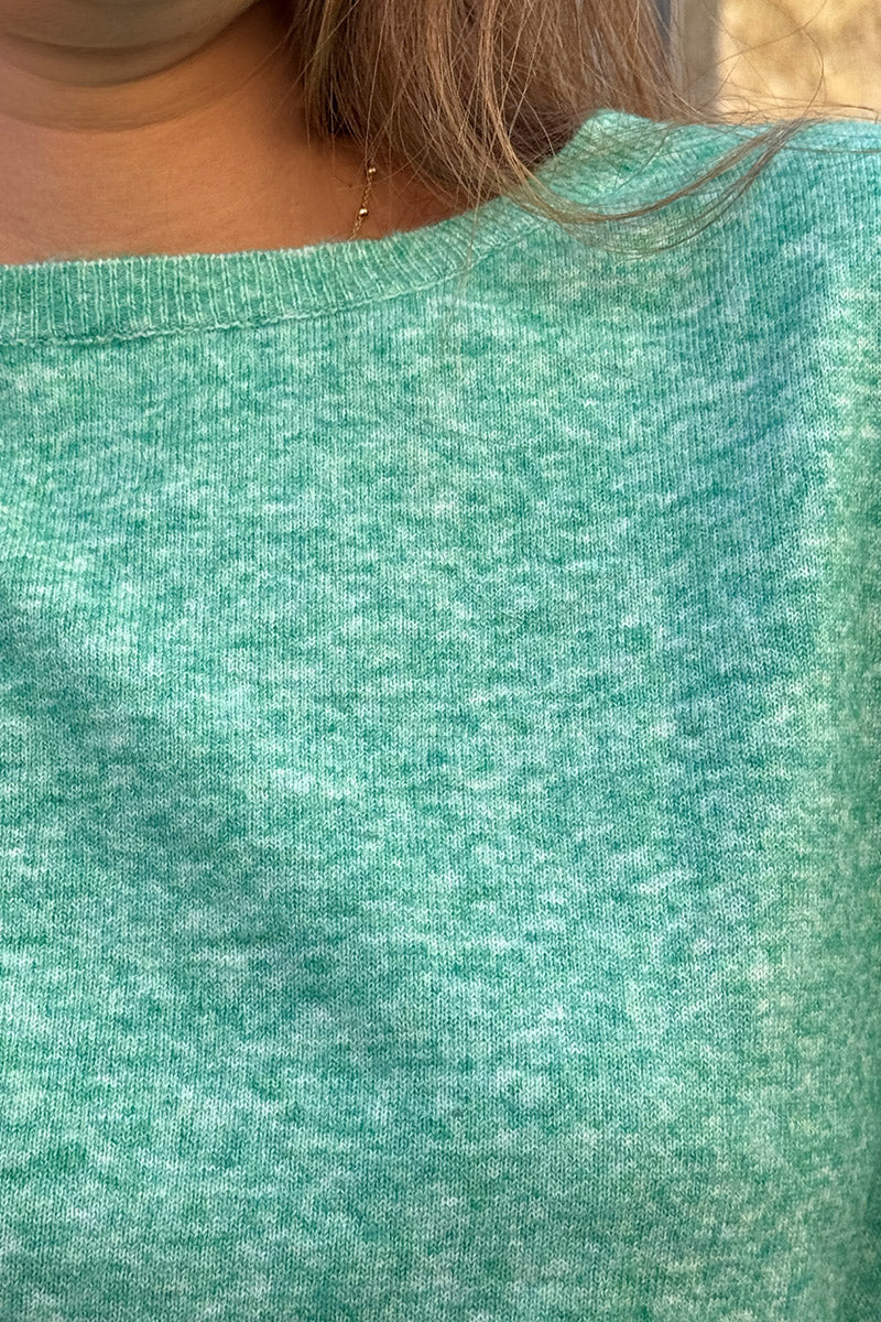 Jade Space-Dyed Dolman-Sleeve Sweater