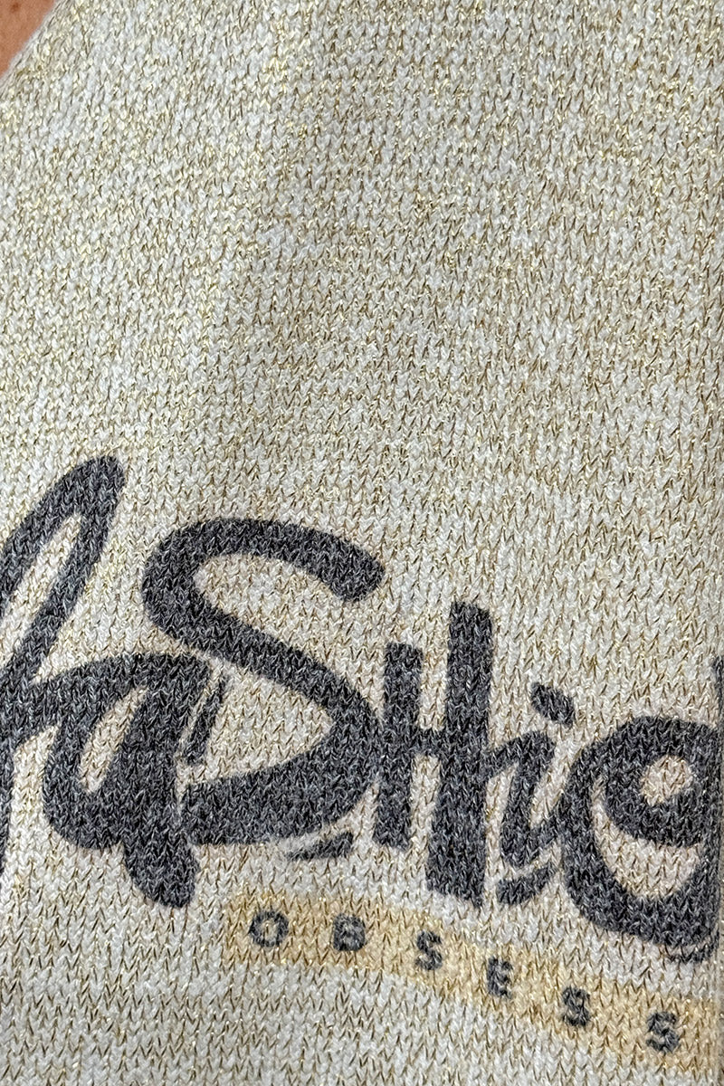 Beige Glitter Knit Tigress Sweater