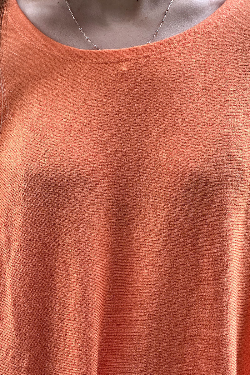 Orange oversized batwing jumper