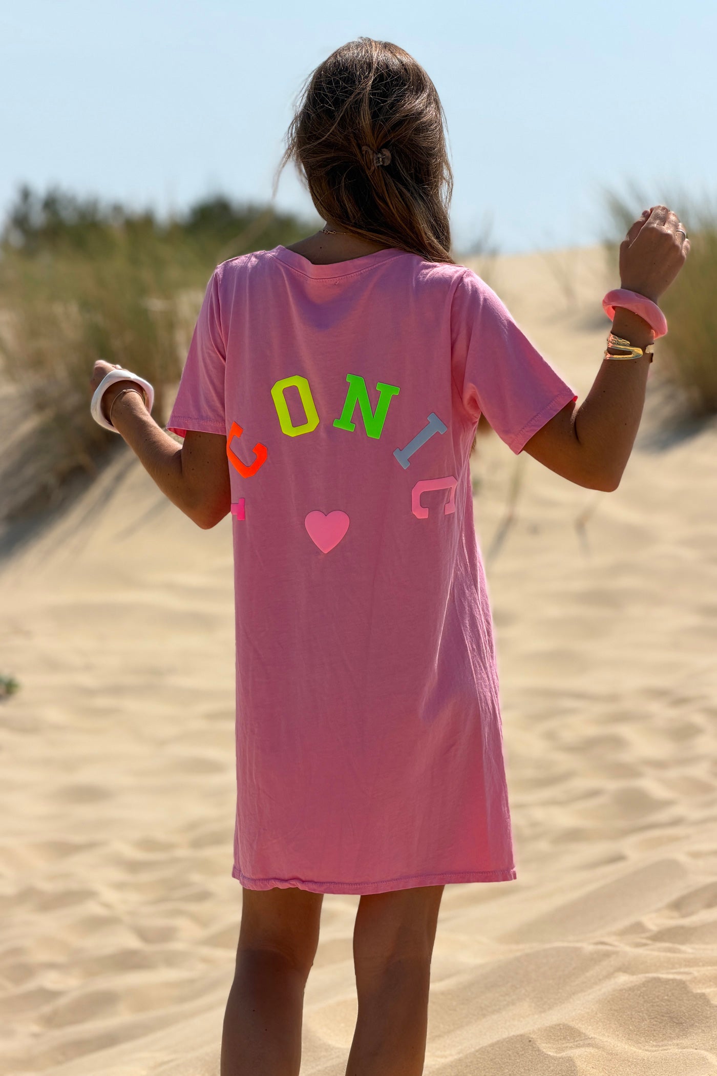 Pink Iconic Varsity Beach Tee