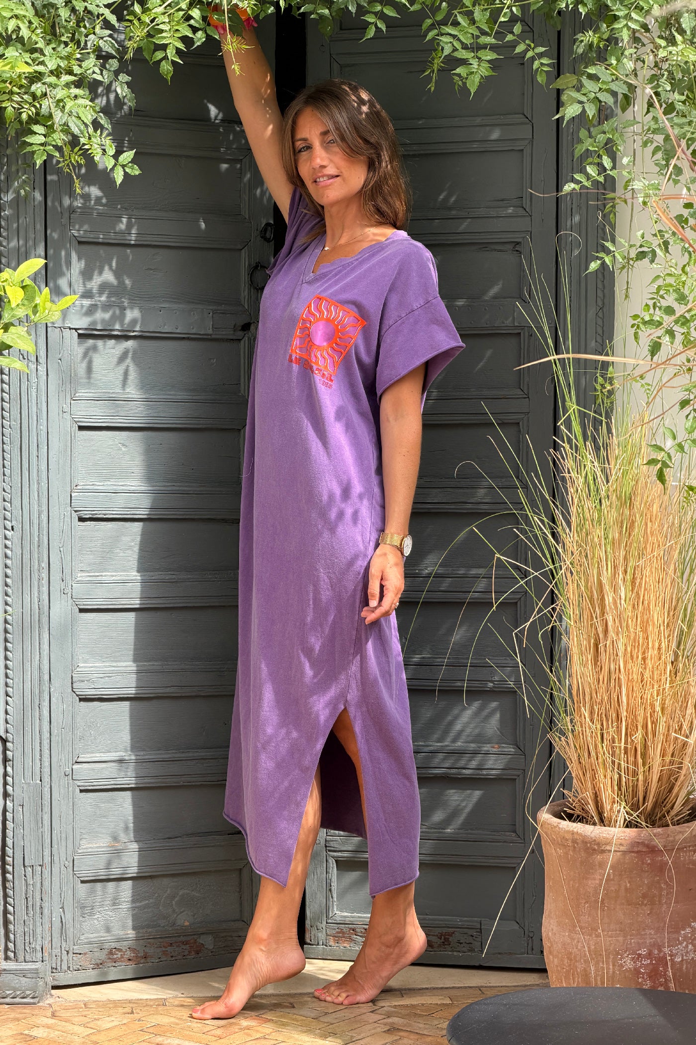 Grape Le Soleil V-Neck T-Shirt Dress