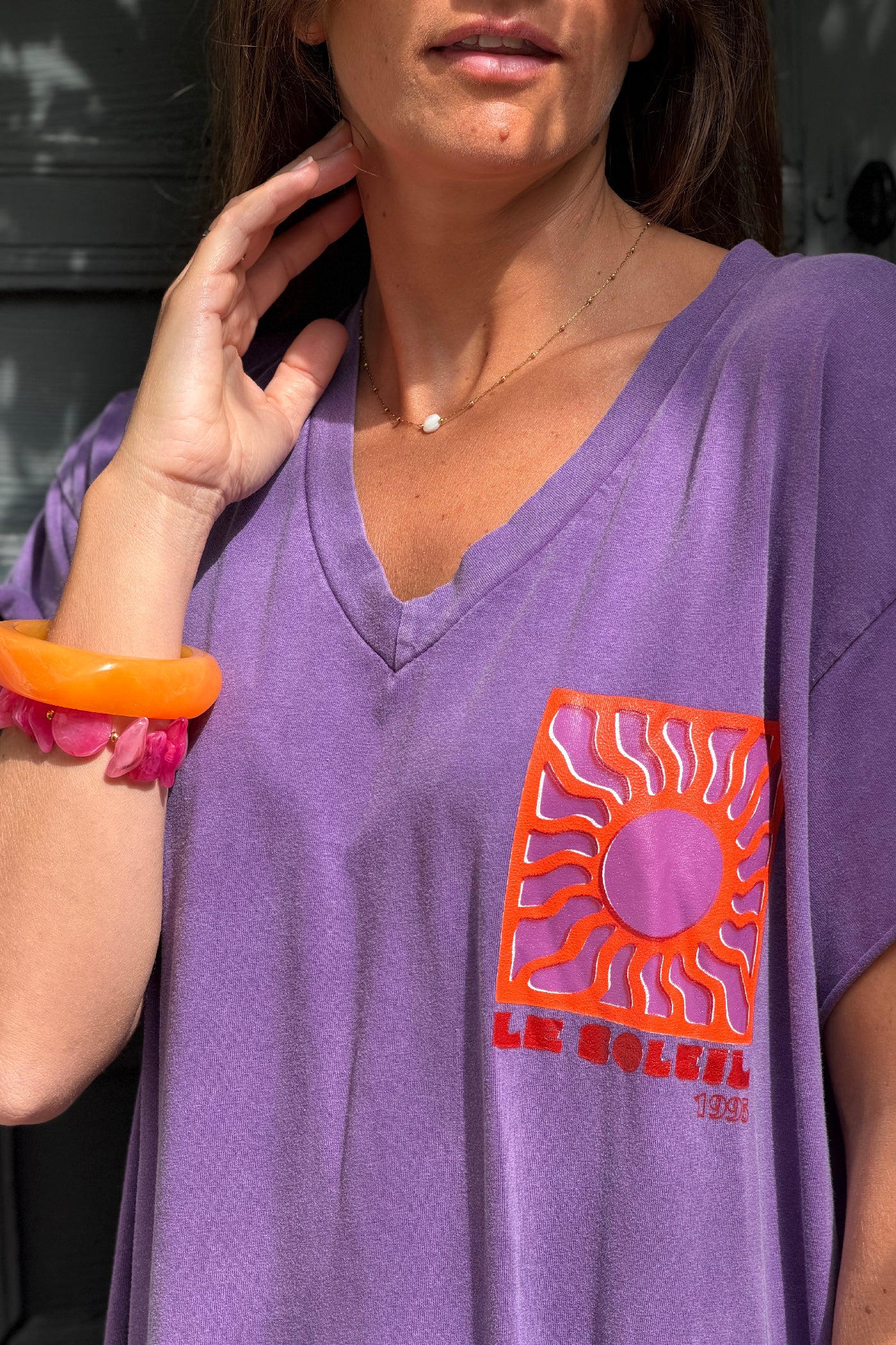 Grape Le Soleil V-Neck T-Shirt Dress