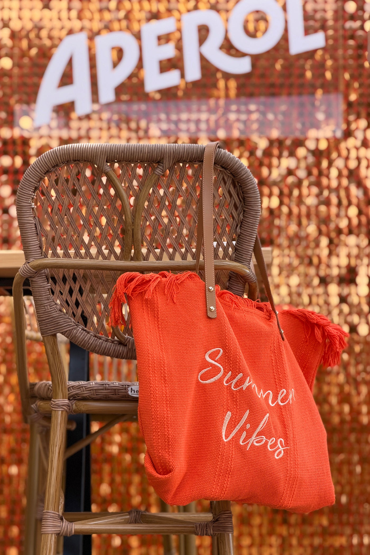 Orange “Summer Vibes” Fringe Top Purse