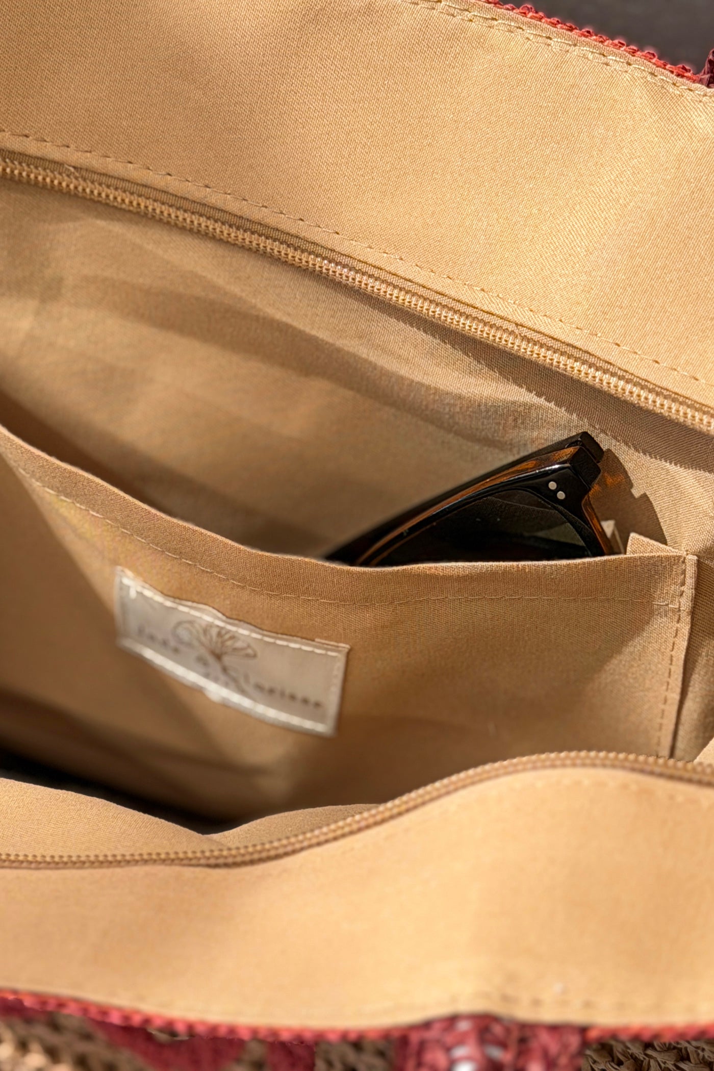 Burgundy “OH SOLEIL” Jute Beach Tote