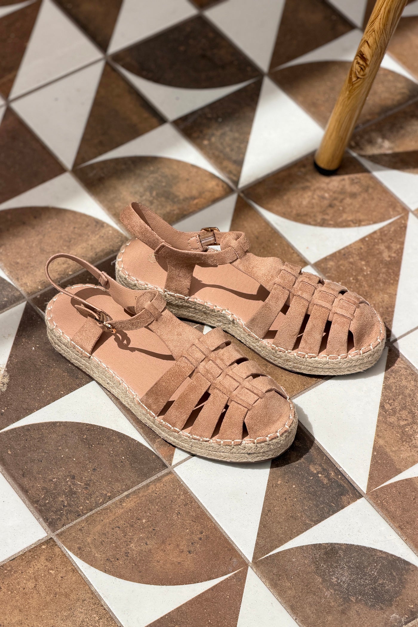 Taupe Gladiator Espadrille Sandals