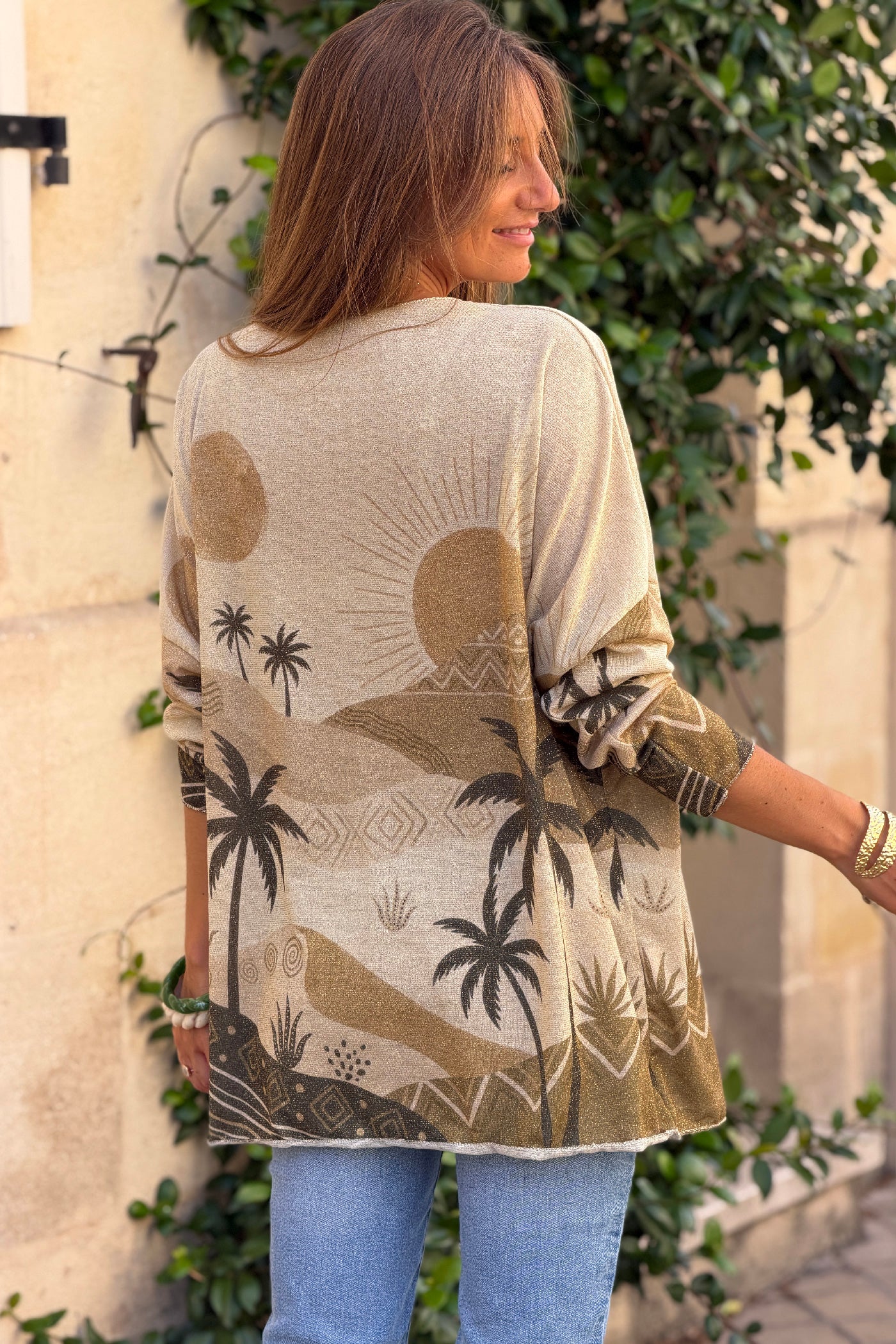 Olive Traditional Embroidered Cotton Tunic 
