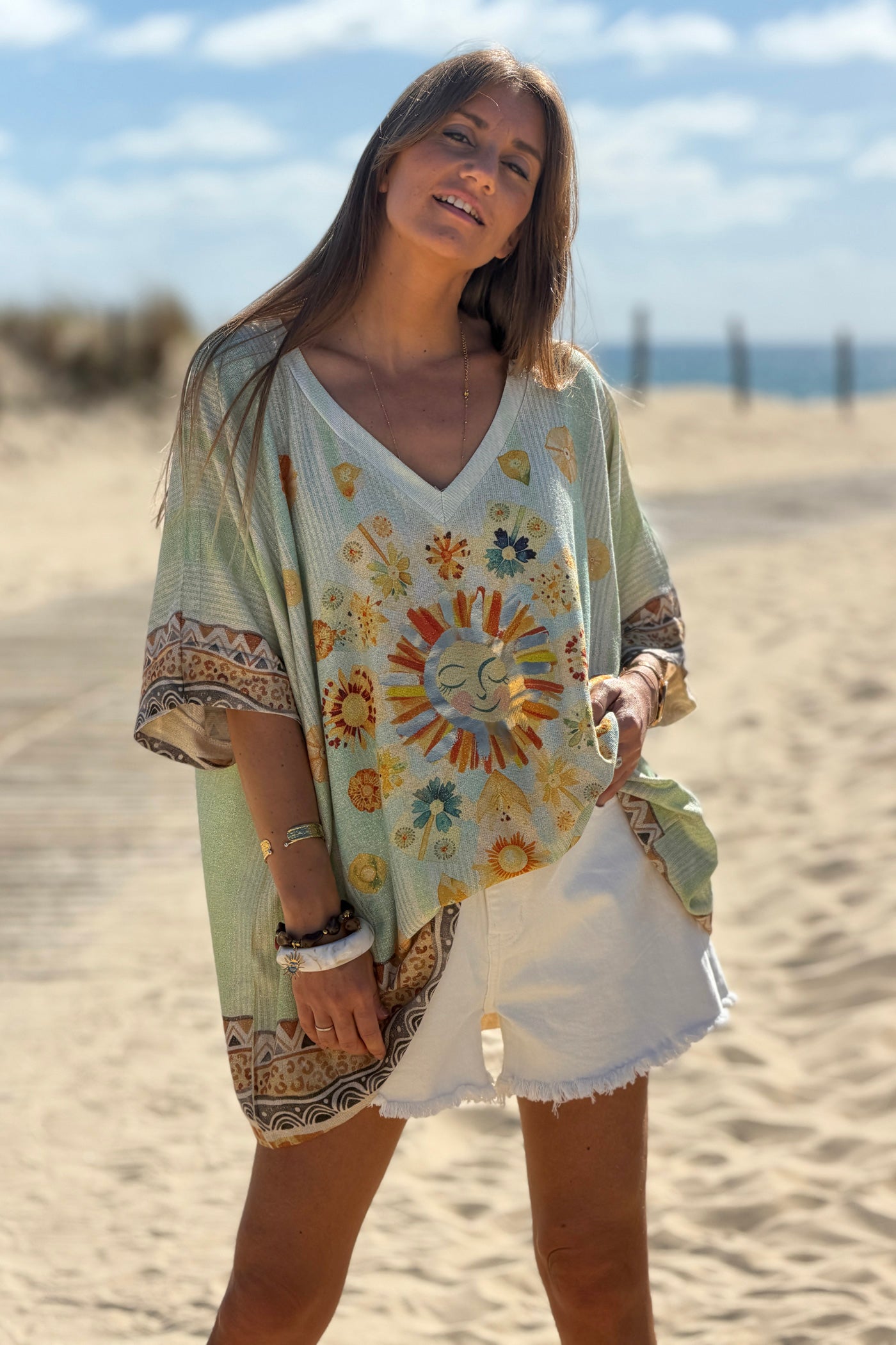 Sage Sunshine Frida Glitter Knit Tunic
