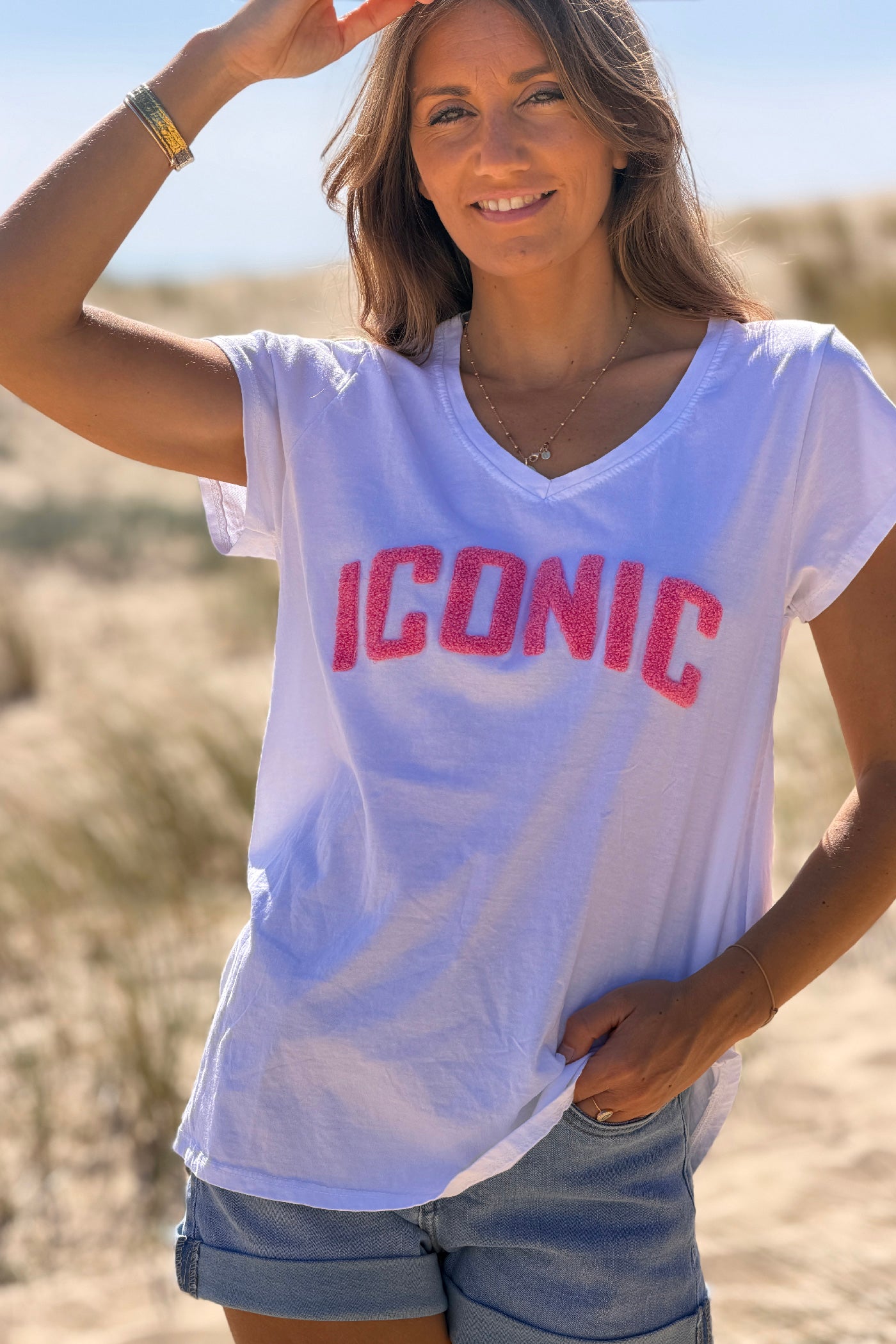 Pink ICONIC Varsity Tee
