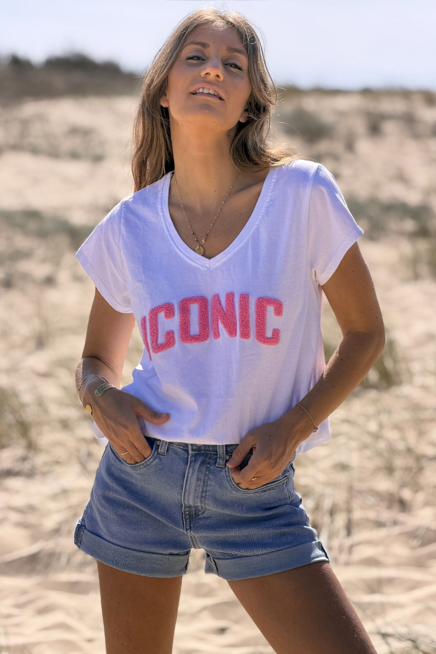 Pink ICONIC Varsity Tee