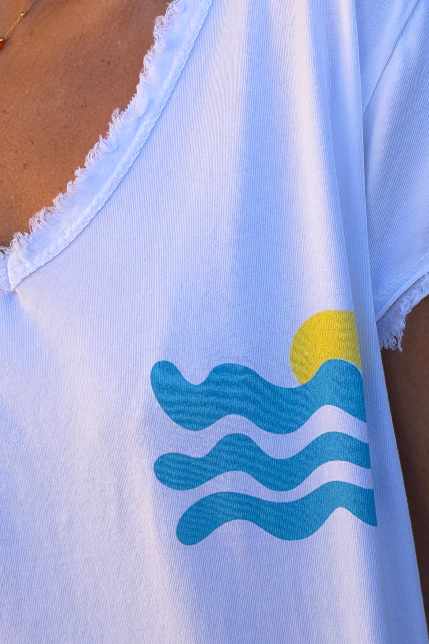 White “Cote d’Azur” Beachy Tee