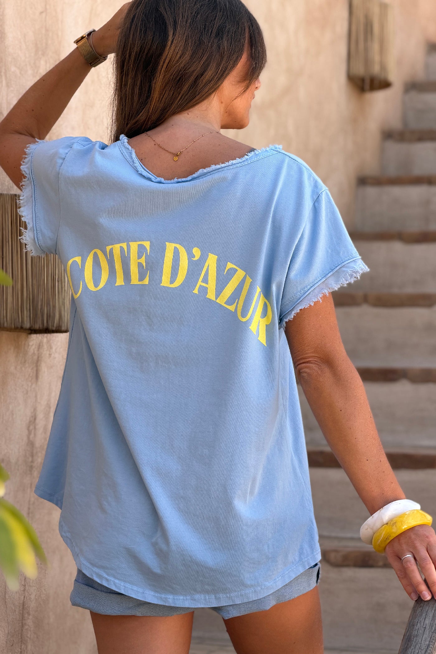Baby Blue “Cote d’Azur” Beachy Tee