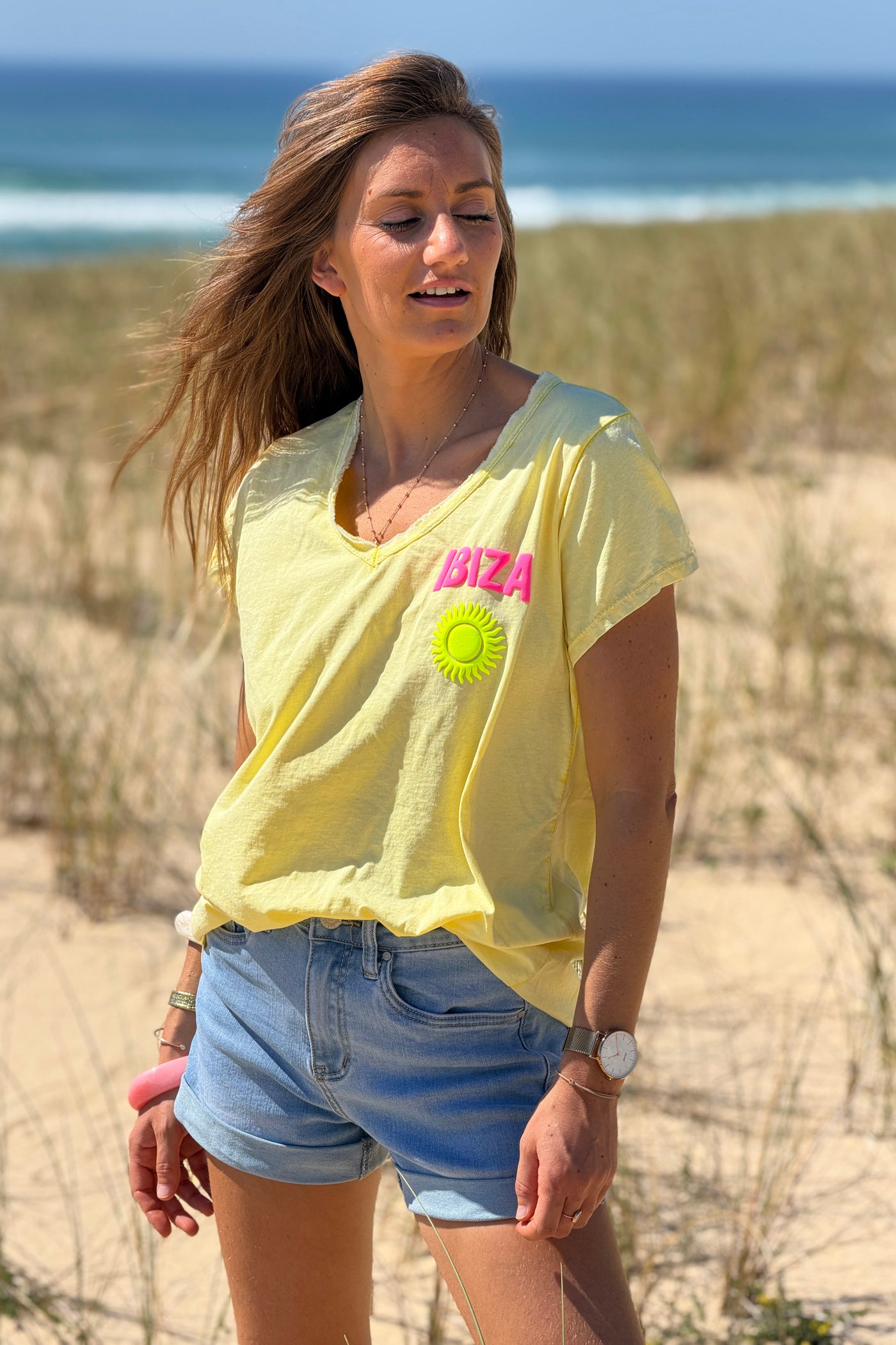 Yellow Ibiza Sun T-Shirt