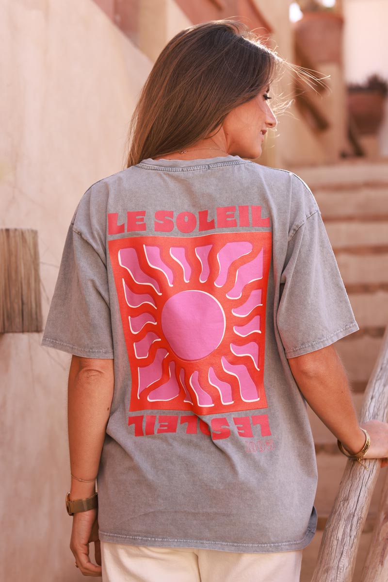 Gray Le Soleil Jersey Tee