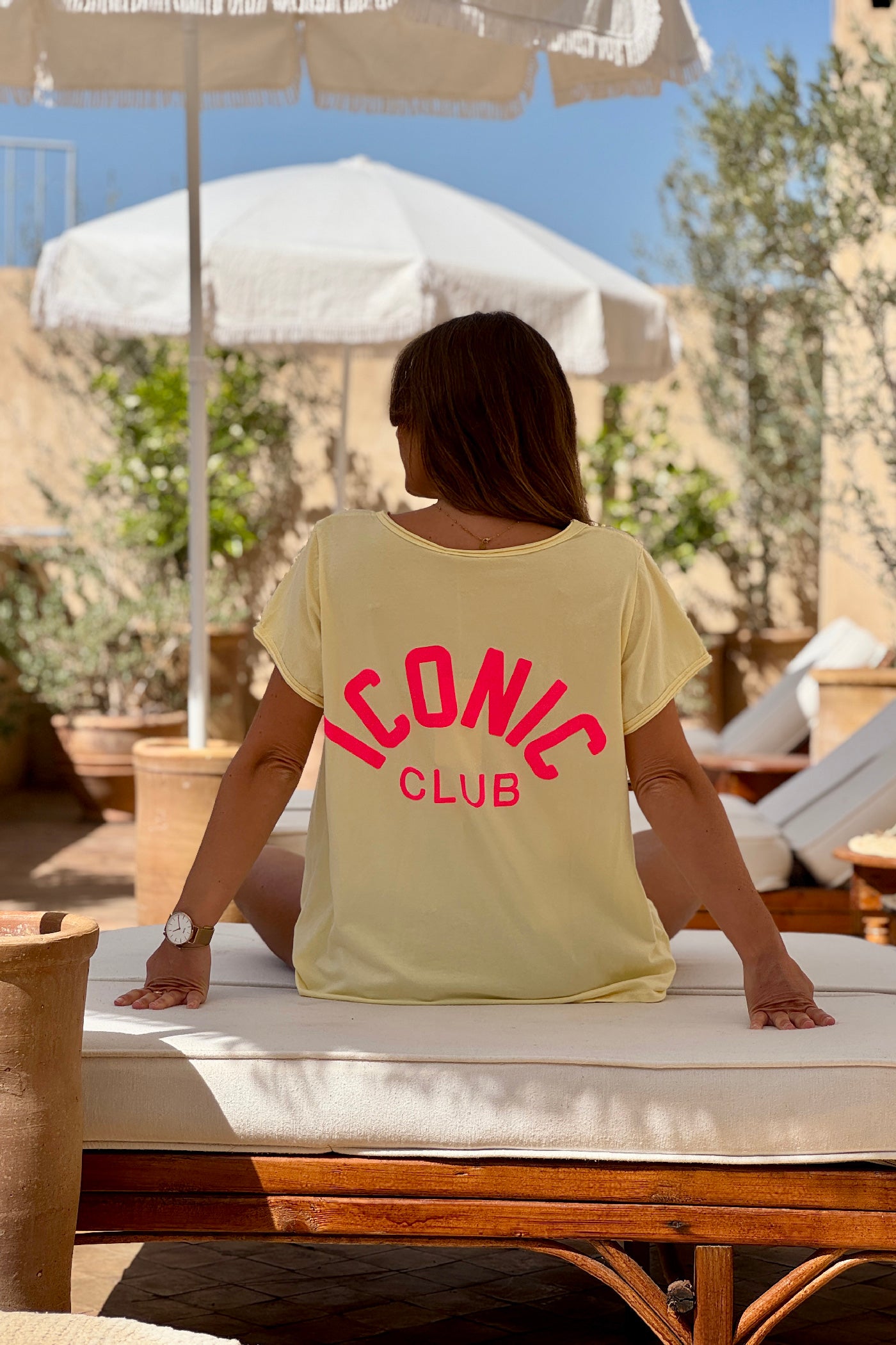 Butter Yellow “Iconic Club” V-Neck Tee