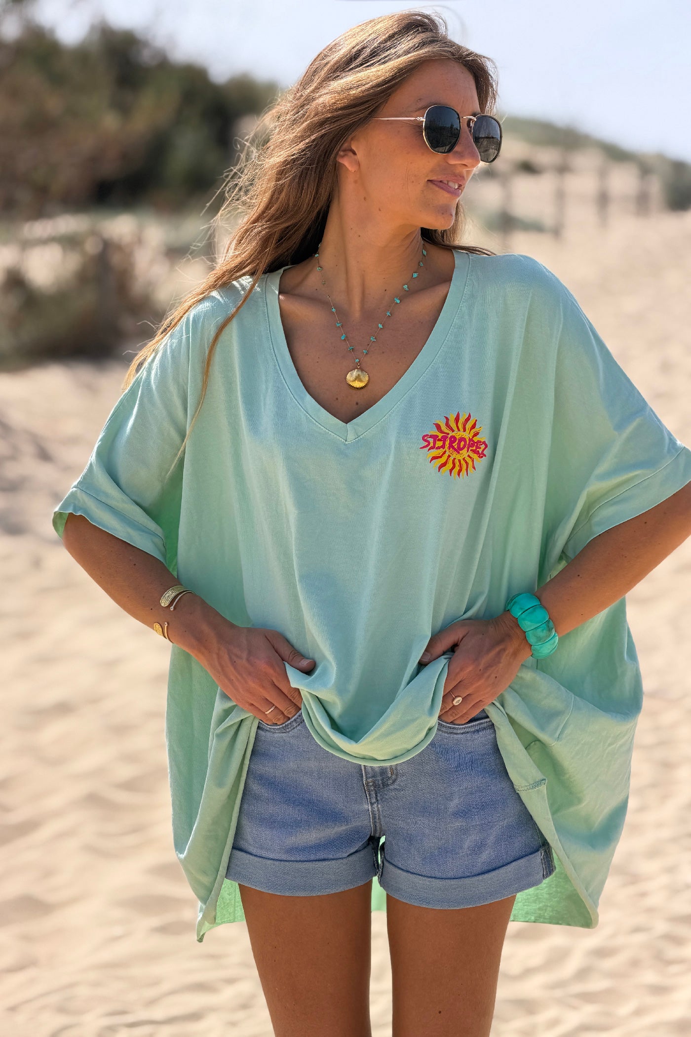 Sage St. Tropez Sun Vintage T-Shirt
