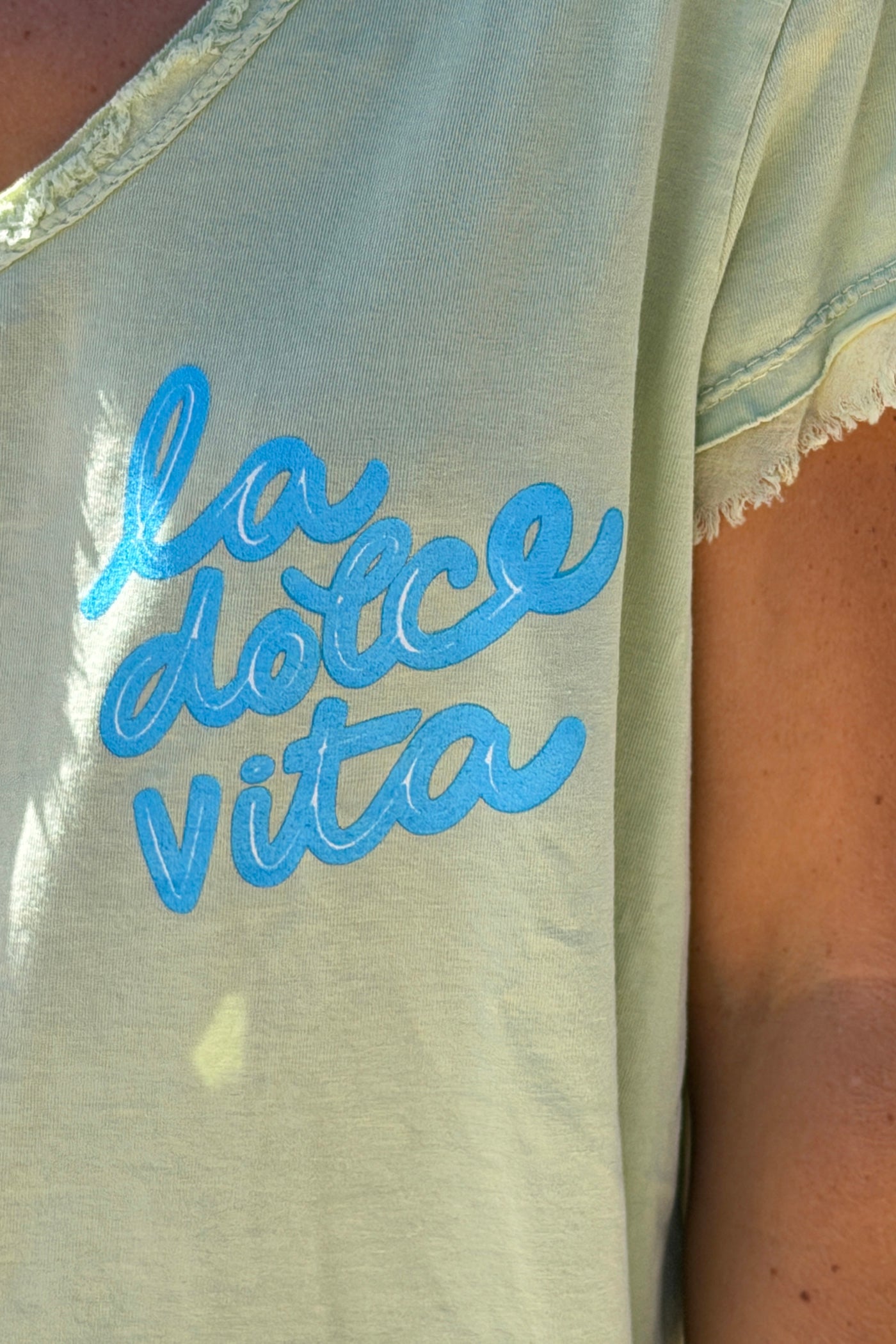 Sage La Dolce Vita Raw Hem Tee