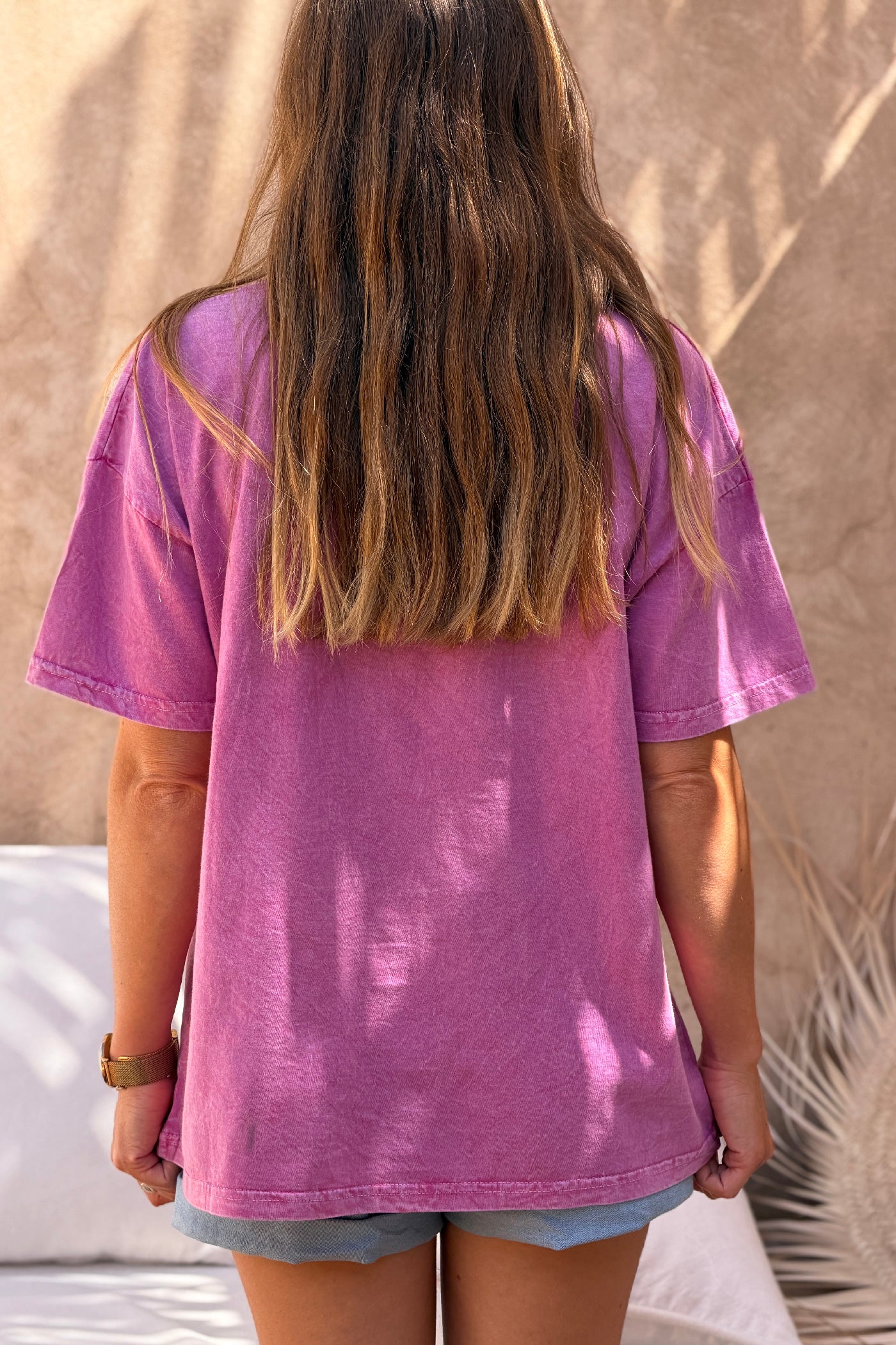 Purple Burnout Beaded Tulum T-Shirt