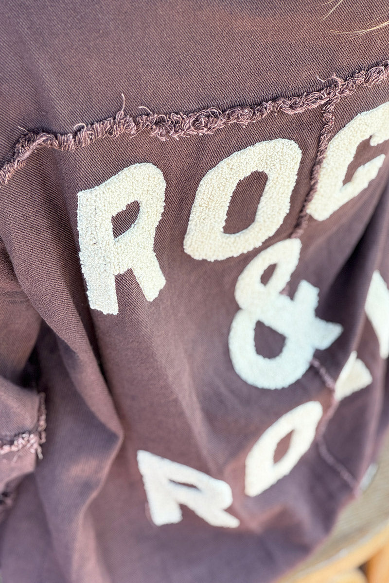 Brown “Rock & Roll” Denim Jacket
